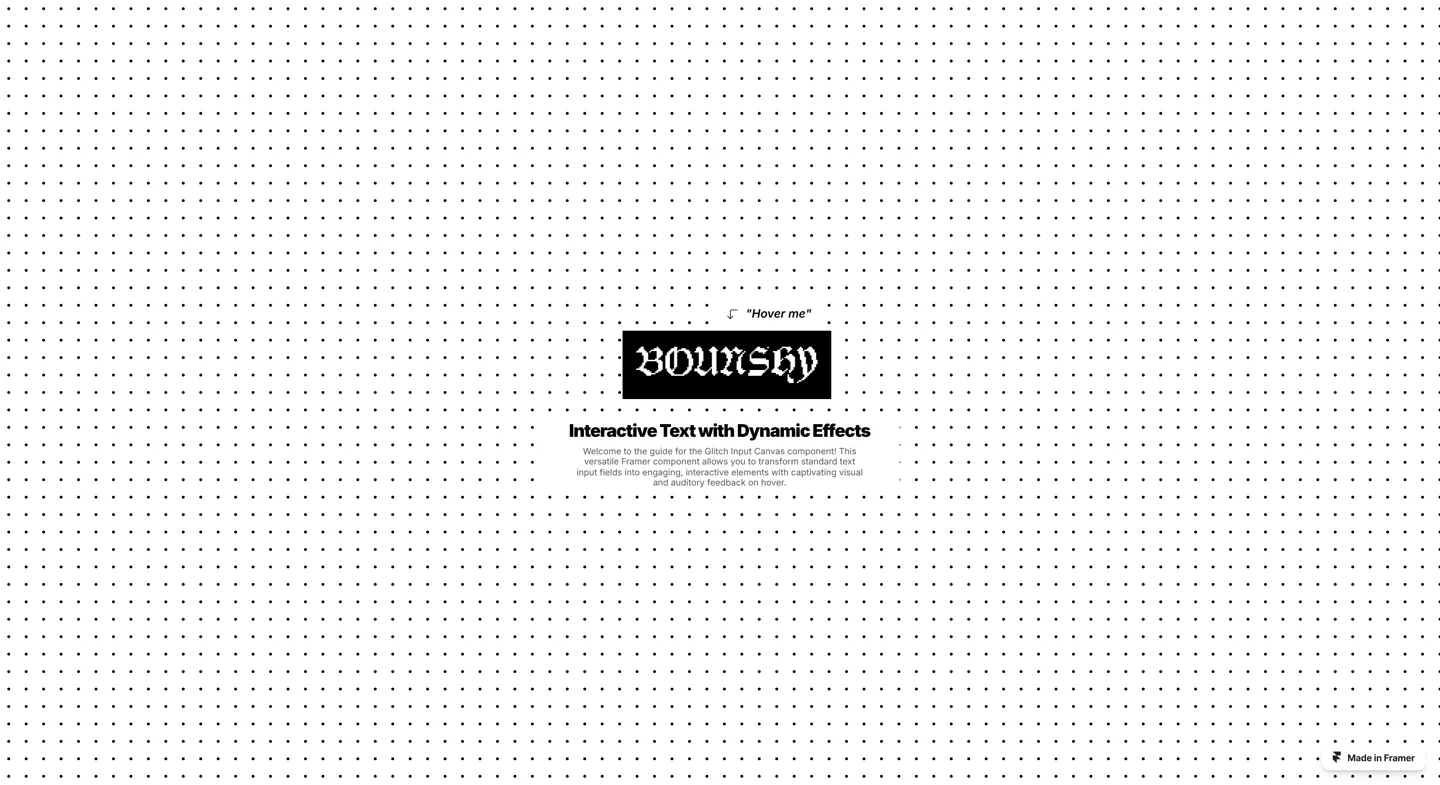 Bounshy - Hero Section - Old Framer Hero