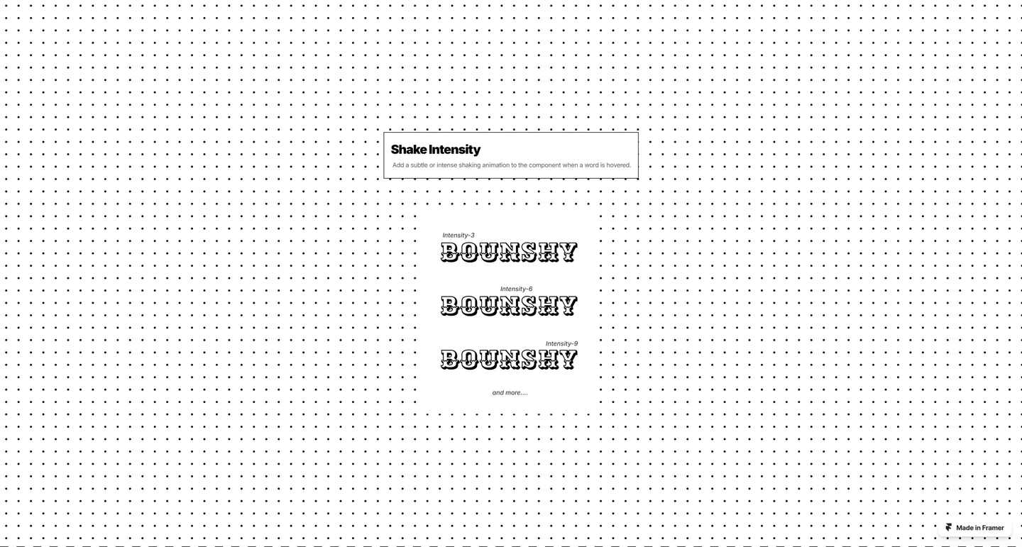 Bounshy - Shake Intensity - Old Framer Hero